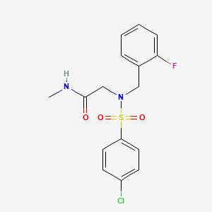 molecular formula C16H16ClFN2O3S B15155371 N~2~-[(4-chlorophenyl)sulfonyl]-N~2~-(2-fluorobenzyl)-N-methylglycinamide 