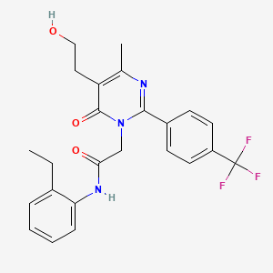 molecular formula C24H24F3N3O3 B15155422 N-(2-ethylphenyl)-2-[5-(2-hydroxyethyl)-4-methyl-6-oxo-2-[4-(trifluoromethyl)phenyl]pyrimidin-1(6H)-yl]acetamide 