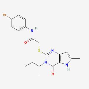 molecular formula C19H21BrN4O2S B15155462 N-(4-bromophenyl)-2-{[3-(butan-2-yl)-6-methyl-4-oxo-4,5-dihydro-3H-pyrrolo[3,2-d]pyrimidin-2-yl]sulfanyl}acetamide 