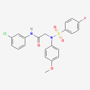 molecular formula C21H18ClFN2O4S B15155471 N-(3-chlorophenyl)-N~2~-[(4-fluorophenyl)sulfonyl]-N~2~-(4-methoxyphenyl)glycinamide 