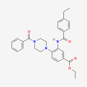 molecular formula C29H31N3O4 B15155499 Ethyl 3-{[(4-ethylphenyl)carbonyl]amino}-4-[4-(phenylcarbonyl)piperazin-1-yl]benzoate 