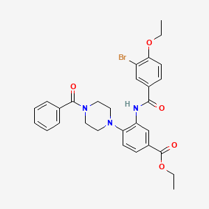 molecular formula C29H30BrN3O5 B15155508 Ethyl 3-{[(3-bromo-4-ethoxyphenyl)carbonyl]amino}-4-[4-(phenylcarbonyl)piperazin-1-yl]benzoate 