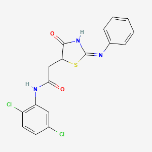 molecular formula C17H13Cl2N3O2S B15155583 N-(2,5-dichlorophenyl)-2-[(2E)-4-oxo-2-(phenylimino)-1,3-thiazolidin-5-yl]acetamide 