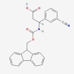 molecular formula C25H20N2O4 B15155590 3-(3-Cyanophenyl)-3-{[(9H-fluoren-9-ylmethoxy)carbonyl]amino}propanoic acid 