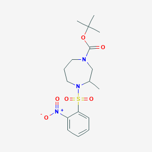 molecular formula C17H25N3O6S B15155599 Tert-butyl 3-methyl-4-(2-nitrobenzenesulfonyl)-1,4-diazepane-1-carboxylate 