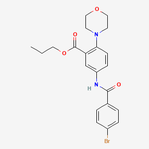 molecular formula C21H23BrN2O4 B15155646 Propyl 5-{[(4-bromophenyl)carbonyl]amino}-2-(morpholin-4-yl)benzoate 