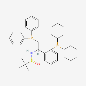molecular formula C36H49NOP2S B15155718 N-{1-[2-(dicyclohexylphosphanyl)phenyl]-2-(diphenylphosphanyl)ethyl}-2-methylpropane-2-sulfinamide 