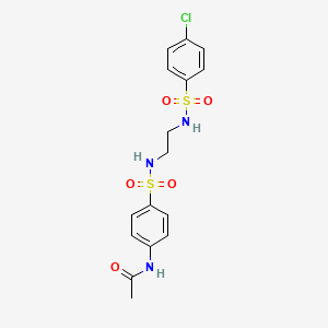 molecular formula C16H18ClN3O5S2 B15155725 N-{4-[(2-{[(4-chlorophenyl)sulfonyl]amino}ethyl)sulfamoyl]phenyl}acetamide 