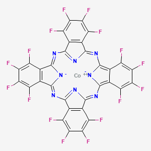 molecular formula C32CoF16N8 B15155735 Cobalt(2+);5,6,7,8,14,15,16,17,23,24,25,26,32,33,34,35-hexadecafluoro-2,11,20,29,37,39-hexaza-38,40-diazanidanonacyclo[28.6.1.13,10.112,19.121,28.04,9.013,18.022,27.031,36]tetraconta-1,3,5,7,9,11,13(18),14,16,19(39),20,22(27),23,25,28,30(37),31(36),32,34- 