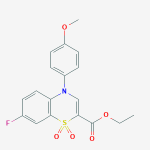 molecular formula C18H16FNO5S B15155742 ethyl 7-fluoro-4-(4-methoxyphenyl)-4H-1,4-benzothiazine-2-carboxylate 1,1-dioxide 
