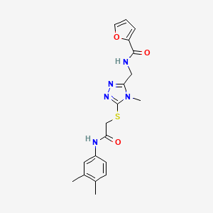 molecular formula C19H21N5O3S B15155753 N-{[5-({2-[(3,4-dimethylphenyl)amino]-2-oxoethyl}sulfanyl)-4-methyl-4H-1,2,4-triazol-3-yl]methyl}furan-2-carboxamide 
