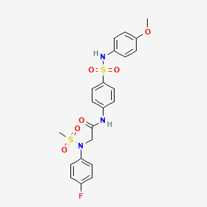 molecular formula C22H22FN3O6S2 B15155761 N~2~-(4-fluorophenyl)-N-{4-[(4-methoxyphenyl)sulfamoyl]phenyl}-N~2~-(methylsulfonyl)glycinamide 