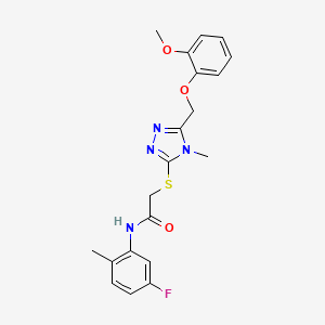 molecular formula C20H21FN4O3S B15155794 N-(5-fluoro-2-methylphenyl)-2-({5-[(2-methoxyphenoxy)methyl]-4-methyl-4H-1,2,4-triazol-3-yl}sulfanyl)acetamide 