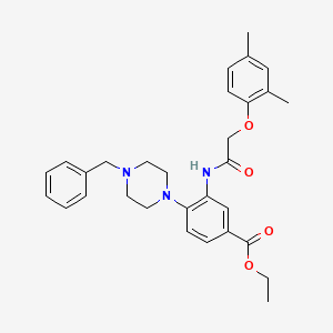 molecular formula C30H35N3O4 B15155814 Ethyl 4-(4-benzylpiperazin-1-yl)-3-{[(2,4-dimethylphenoxy)acetyl]amino}benzoate 