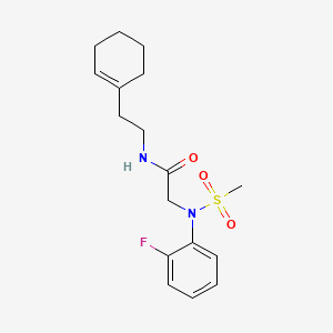 molecular formula C17H23FN2O3S B15155850 N-[2-(cyclohex-1-en-1-yl)ethyl]-N~2~-(2-fluorophenyl)-N~2~-(methylsulfonyl)glycinamide 