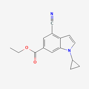 molecular formula C15H14N2O2 B15155899 Ethyl 4-cyano-1-cyclopropyl-1H-indole-6-carboxylate 