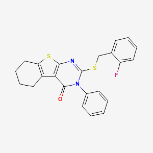 molecular formula C23H19FN2OS2 B15155958 2-[(2-fluorobenzyl)sulfanyl]-3-phenyl-5,6,7,8-tetrahydro[1]benzothieno[2,3-d]pyrimidin-4(3H)-one 