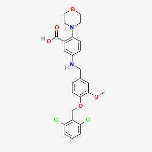 molecular formula C26H26Cl2N2O5 B15155981 5-({4-[(2,6-Dichlorobenzyl)oxy]-3-methoxybenzyl}amino)-2-(morpholin-4-yl)benzoic acid 