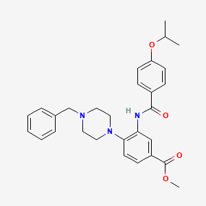 molecular formula C29H33N3O4 B15155995 Methyl 4-(4-benzylpiperazin-1-yl)-3-({[4-(propan-2-yloxy)phenyl]carbonyl}amino)benzoate 
