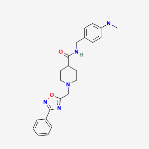 molecular formula C24H29N5O2 B15155996 N-[4-(dimethylamino)benzyl]-1-[(3-phenyl-1,2,4-oxadiazol-5-yl)methyl]piperidine-4-carboxamide 