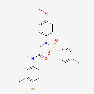 molecular formula C22H20BrFN2O4S B15156005 N-(4-bromo-3-methylphenyl)-N~2~-[(4-fluorophenyl)sulfonyl]-N~2~-(4-methoxyphenyl)glycinamide 