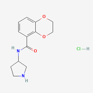 molecular formula C13H17ClN2O3 B15156009 N-(pyrrolidin-3-yl)-2,3-dihydrobenzo[b][1,4]dioxine-5-carboxamide hydrochloride 