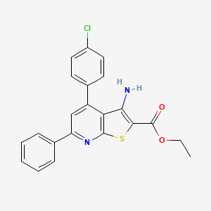 molecular formula C22H17ClN2O2S B15156019 Ethyl 3-amino-4-(4-chlorophenyl)-6-phenylthieno[2,3-b]pyridine-2-carboxylate 