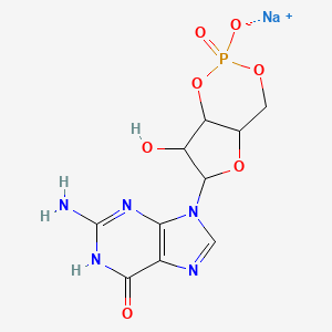 molecular formula C10H11N5NaO7P B15156133 sodium;2-amino-9-(7-hydroxy-2-oxido-2-oxo-4a,6,7,7a-tetrahydro-4H-furo[3,2-d][1,3,2]dioxaphosphinin-6-yl)-1H-purin-6-one 
