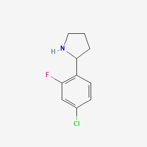 molecular formula C10H11ClFN B15156160 2-(4-Chloro-2-fluorophenyl)pyrrolidine 