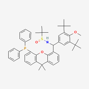 molecular formula C47H56NO3PS B15156237 N-[(3,5-di-tert-butyl-4-methoxyphenyl)[5-(diphenylphosphanyl)-9,9-dimethylxanthen-4-yl]methyl]-2-methylpropane-2-sulfinamide 