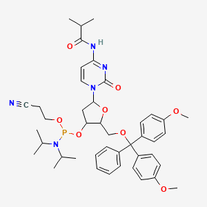 molecular formula C43H54N5O8P B15156247 N-[1-(5-{[Bis(4-methoxyphenyl)(phenyl)methoxy]methyl}-4-{[(2-cyanoethoxy)(diisopropylamino)phosphanyl]oxy}oxolan-2-YL)-2-oxopyrimidin-4-YL]-2-methylpropanamide 