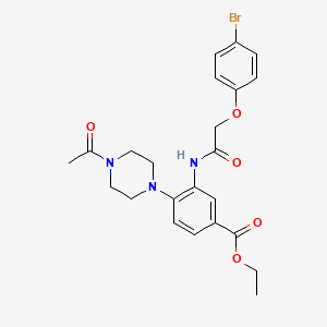 molecular formula C23H26BrN3O5 B15156252 Ethyl 4-(4-acetylpiperazin-1-yl)-3-{[(4-bromophenoxy)acetyl]amino}benzoate 