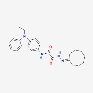molecular formula C24H28N4O2 B15156267 2-(2-cyclooctylidenehydrazinyl)-N-(9-ethyl-9H-carbazol-3-yl)-2-oxoacetamide 