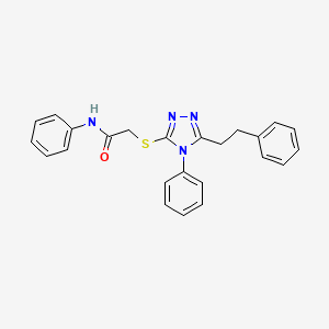 molecular formula C24H22N4OS B15156281 N-phenyl-2-{[4-phenyl-5-(2-phenylethyl)-4H-1,2,4-triazol-3-yl]sulfanyl}acetamide 