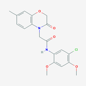 molecular formula C19H19ClN2O5 B15156375 N-(5-chloro-2,4-dimethoxyphenyl)-2-(7-methyl-3-oxo-2,3-dihydro-4H-1,4-benzoxazin-4-yl)acetamide 