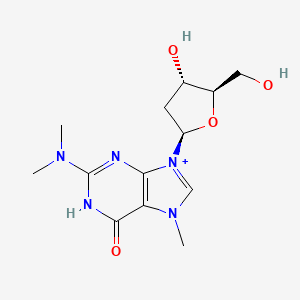 molecular formula C13H20N5O4+ B15156448 2-(dimethylamino)-9-[(2R,4S,5R)-4-hydroxy-5-(hydroxymethyl)oxolan-2-yl]-7-methyl-1H-purin-9-ium-6-one 