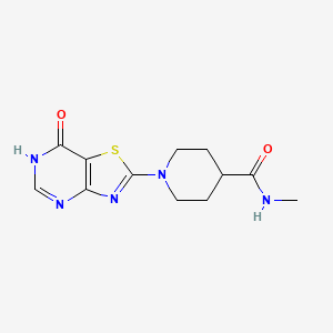 molecular formula C12H15N5O2S B15156483 N-methyl-1-(7-oxo-6,7-dihydro[1,3]thiazolo[4,5-d]pyrimidin-2-yl)piperidine-4-carboxamide 