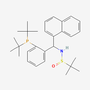 molecular formula C29H40NOPS B15156587 N-{[2-(di-tert-butylphosphanyl)phenyl](naphthalen-1-yl)methyl}-2-methylpropane-2-sulfinamide 
