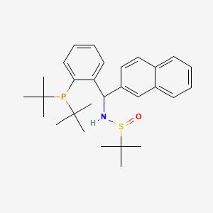 molecular formula C29H40NOPS B15156709 N-{[2-(di-tert-butylphosphanyl)phenyl](naphthalen-2-yl)methyl}-2-methylpropane-2-sulfinamide 
