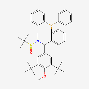 molecular formula C39H50NO2PS B15156782 N-[(3,5-di-tert-butyl-4-methoxyphenyl)[2-(diphenylphosphanyl)phenyl]methyl]-N,2-dimethylpropane-2-sulfinamide 