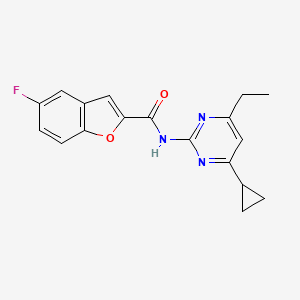 molecular formula C18H16FN3O2 B15156844 N-(4-Cyclopropyl-6-ethylpyrimidin-2-yl)-5-fluorobenzofuran-2-carboxamide 
