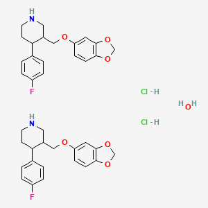 molecular formula C38H44Cl2F2N2O7 B15156944 bis(3-[(2H-1,3-benzodioxol-5-yloxy)methyl]-4-(4-fluorophenyl)piperidine) hydrate dihydrochloride 