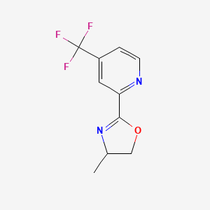 molecular formula C10H9F3N2O B15156945 2-(4-Methyl-4,5-dihydro-1,3-oxazol-2-yl)-4-(trifluoromethyl)pyridine 