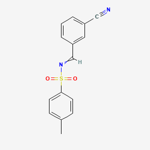 molecular formula C15H12N2O2S B15157205 Benzenesulfonamide, N-[(3-cyanophenyl)methylene]-4-methyl- CAS No. 496800-11-4