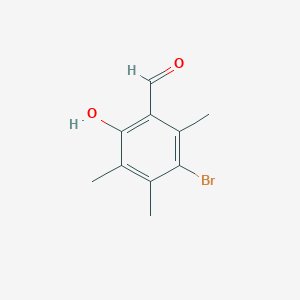 molecular formula C10H11BrO2 B15157210 3-Bromo-6-hydroxy-2,4,5-trimethylbenzaldehyde 
