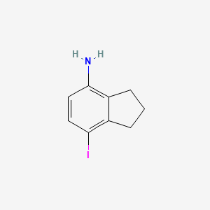 molecular formula C9H10IN B15157212 7-iodo-2,3-dihydro-1H-inden-4-amine 