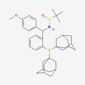 molecular formula C38H52NO2PS B15157218 N-({2-[bis(adamantan-1-yl)phosphanyl]phenyl}(4-methoxyphenyl)methyl)-2-methylpropane-2-sulfinamide 