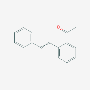 molecular formula C16H14O B15157318 1-[2-(2-Phenylethenyl)phenyl]ethanone 