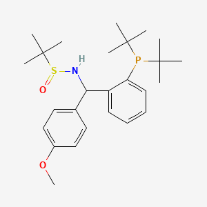 molecular formula C26H40NO2PS B15157353 N-{[2-(di-tert-butylphosphanyl)phenyl](4-methoxyphenyl)methyl}-2-methylpropane-2-sulfinamide 