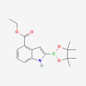 molecular formula C17H22BNO4 B15157408 Ethyl 2-(4,4,5,5-tetramethyl-1,3,2-dioxaborolan-2-yl)-1H-indole-4-carboxylate 
